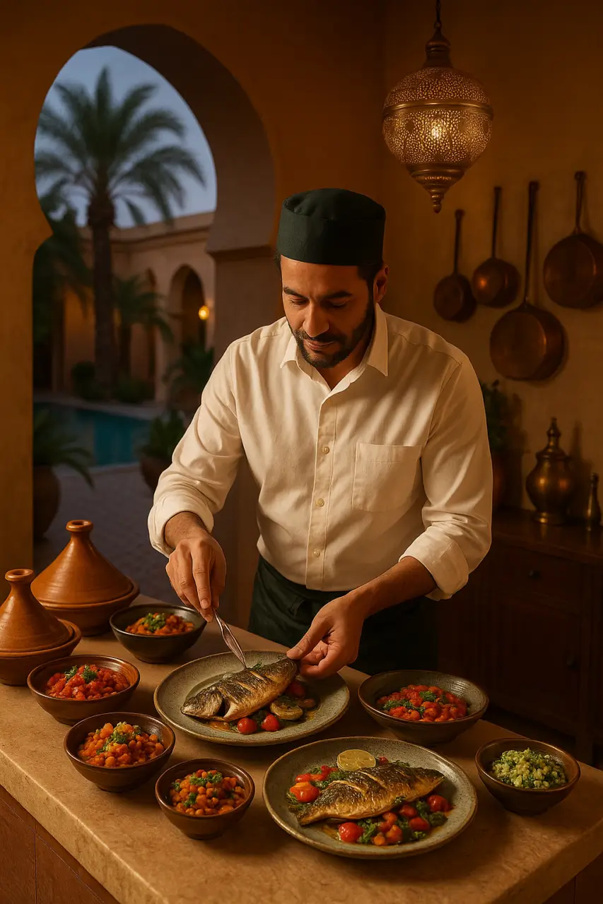 Chef à domicile à Marrakech : menus sur-mesure Palm Nest