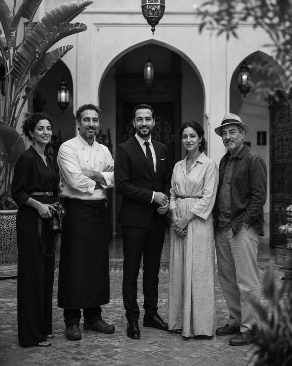 Réseau Palm Nest de partenaires locaux à Marrakech en portrait noir et blanc